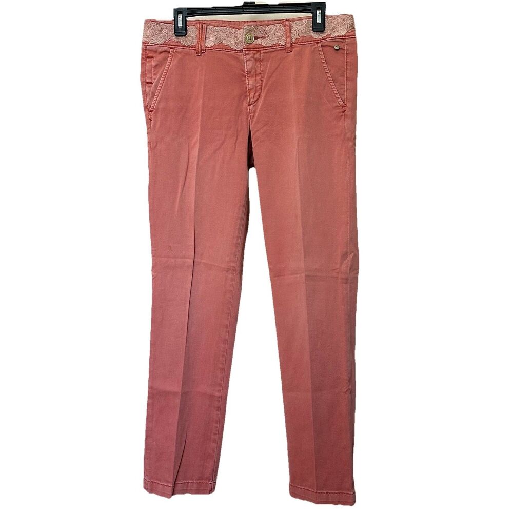 Pilcro And The Letterpress Hyphen Pants Women’s 28 Coral Embroidered 32 X29 Boho